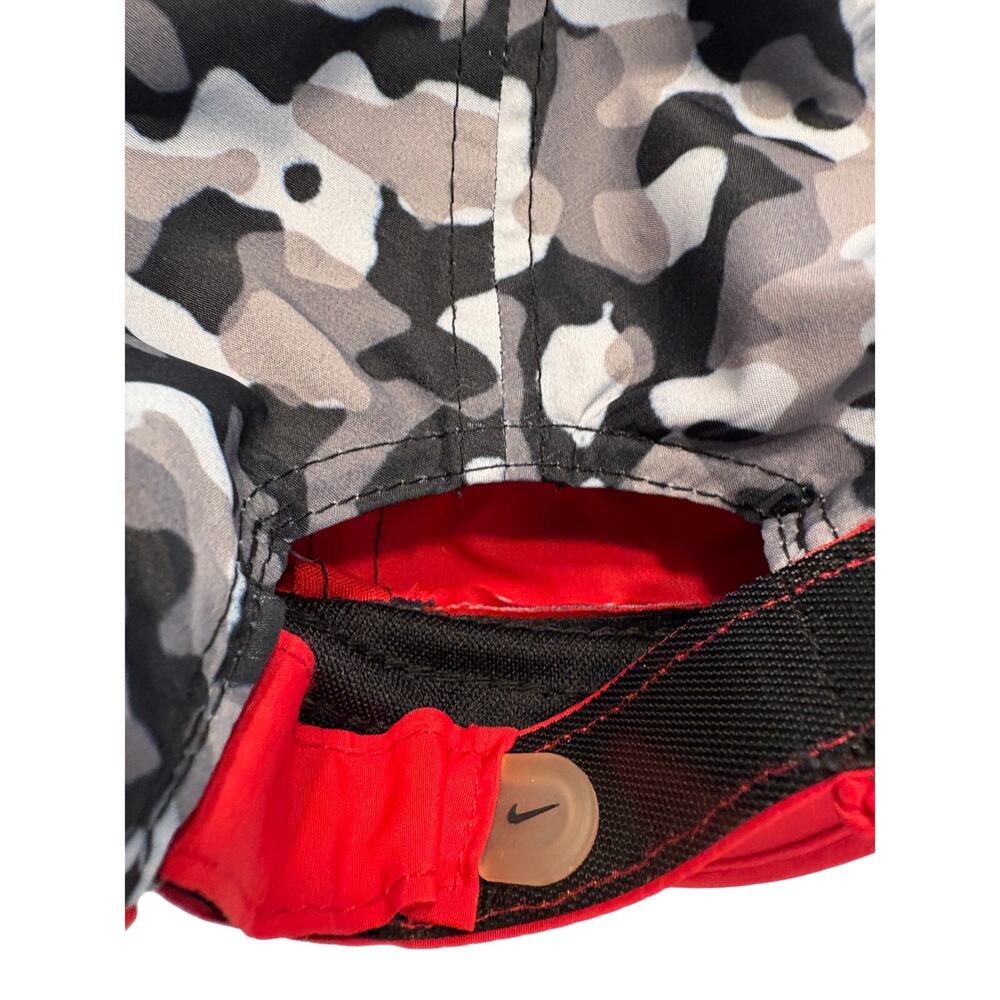Nike Dri-Fit Hat Boys Gray Black Red Camo Running Swoosh Lightweight Kids Cap - Picture 4 of 13